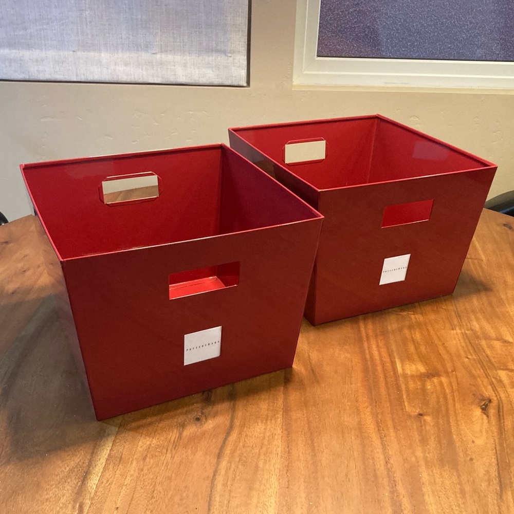 Metal Pottery Barn Bins set of 2